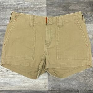 Abercrombie Fitch Shorts Vintage Y2K Tan Womens 2‎ Utility Cargo Military Shorts